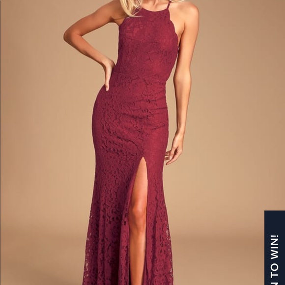 picture perfect burgundy lace maxi dress